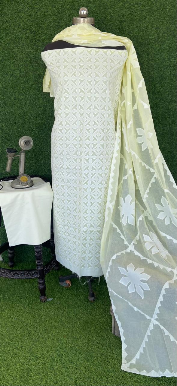 Applique work cotton suits