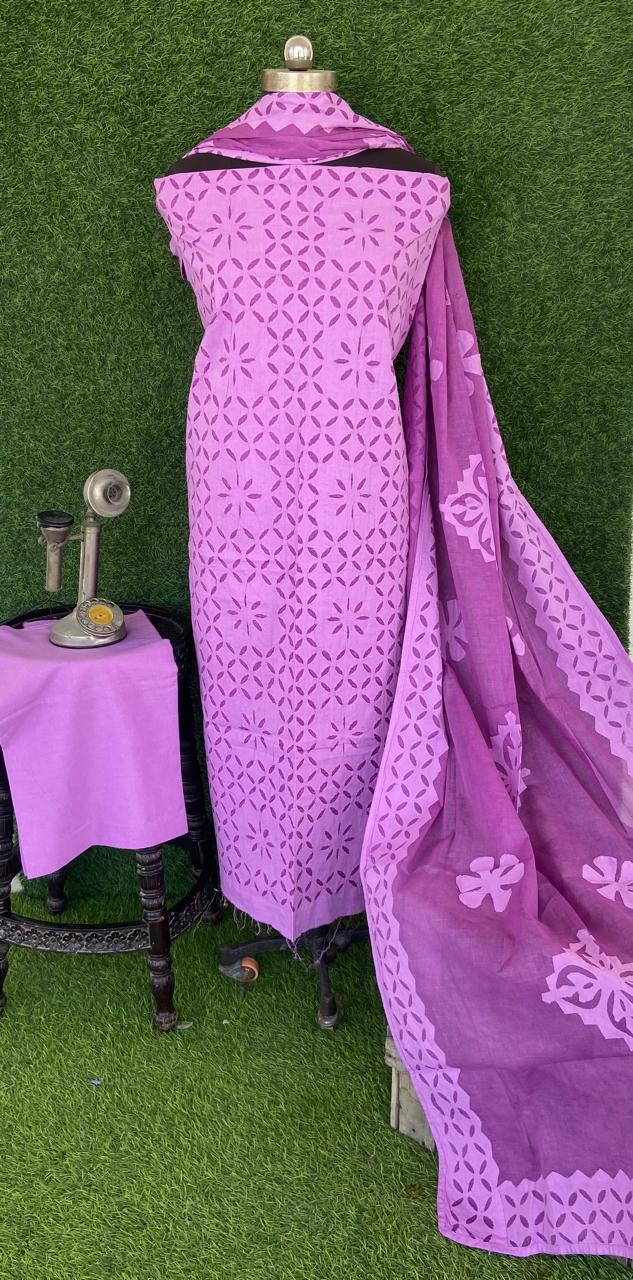 Applique work cotton suits