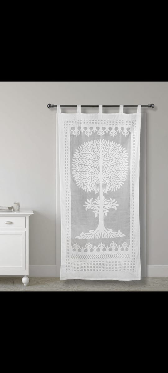 Applique work curtains