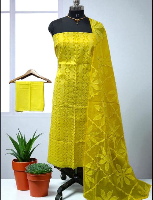 Traditional Applique work suit ! pure cotton comfort !
