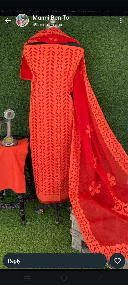 Rajasthan's Applique work cotton suit