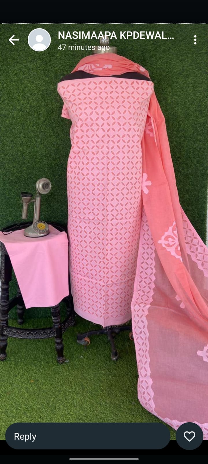 Applique work cotton suits