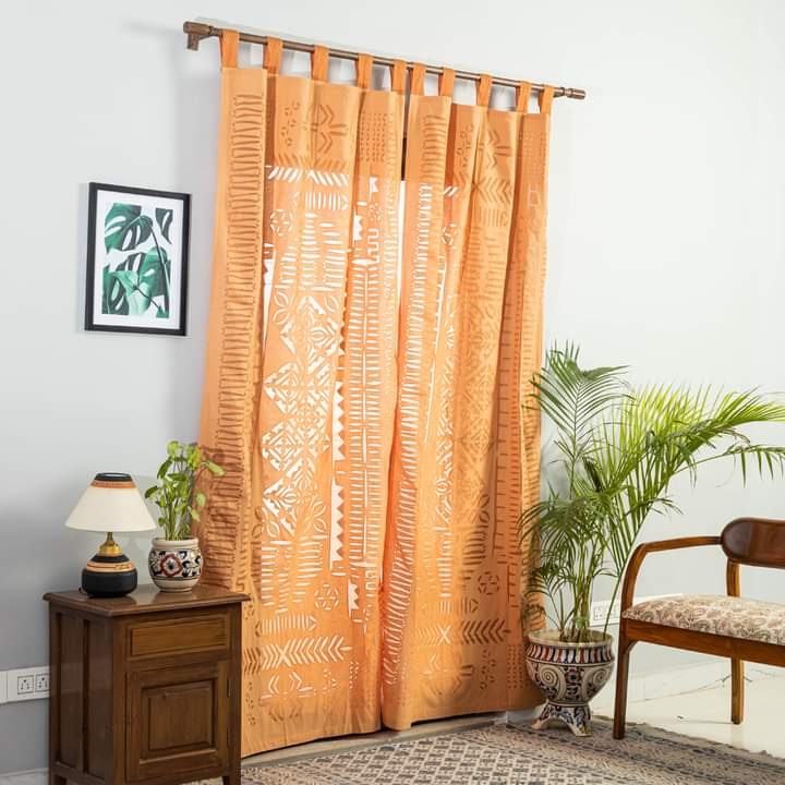 Applique work curtains