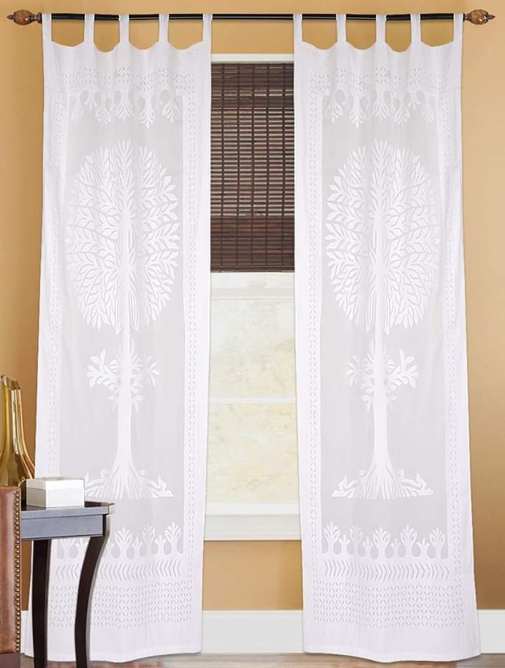 Applique work curtains